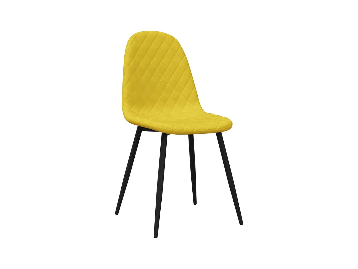 Chaises à manger lot de 4 Jaune moutarde Velours