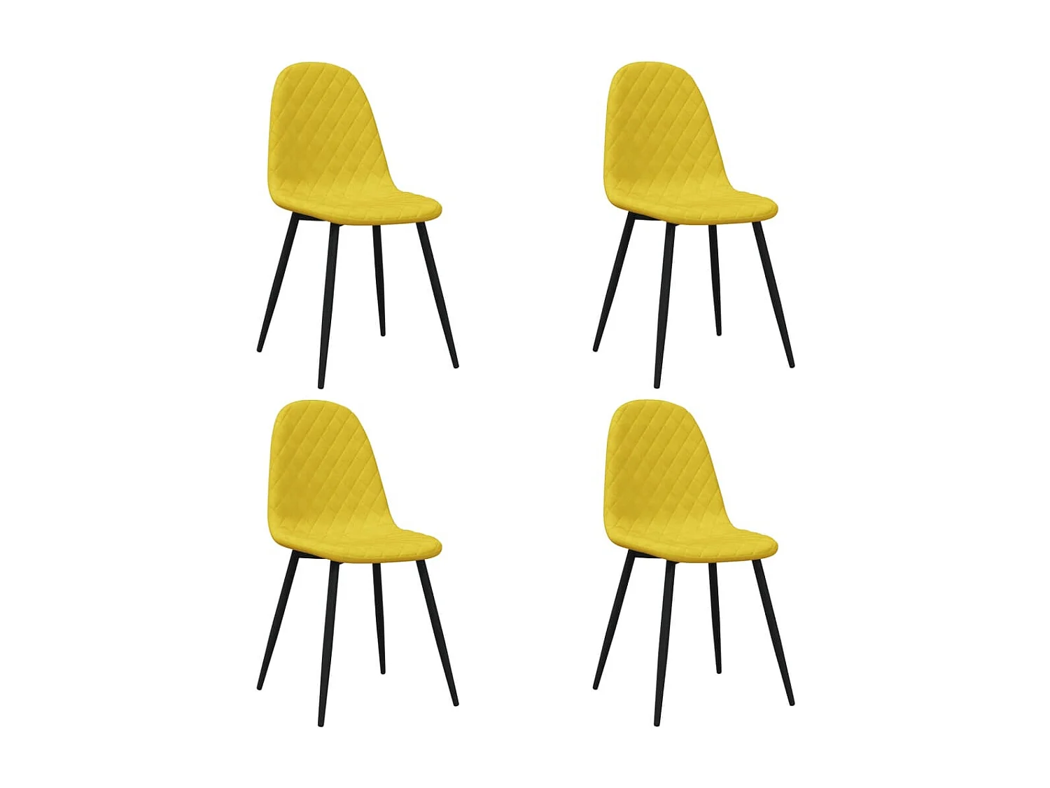 Chaises à manger lot de 4 Jaune moutarde Velours