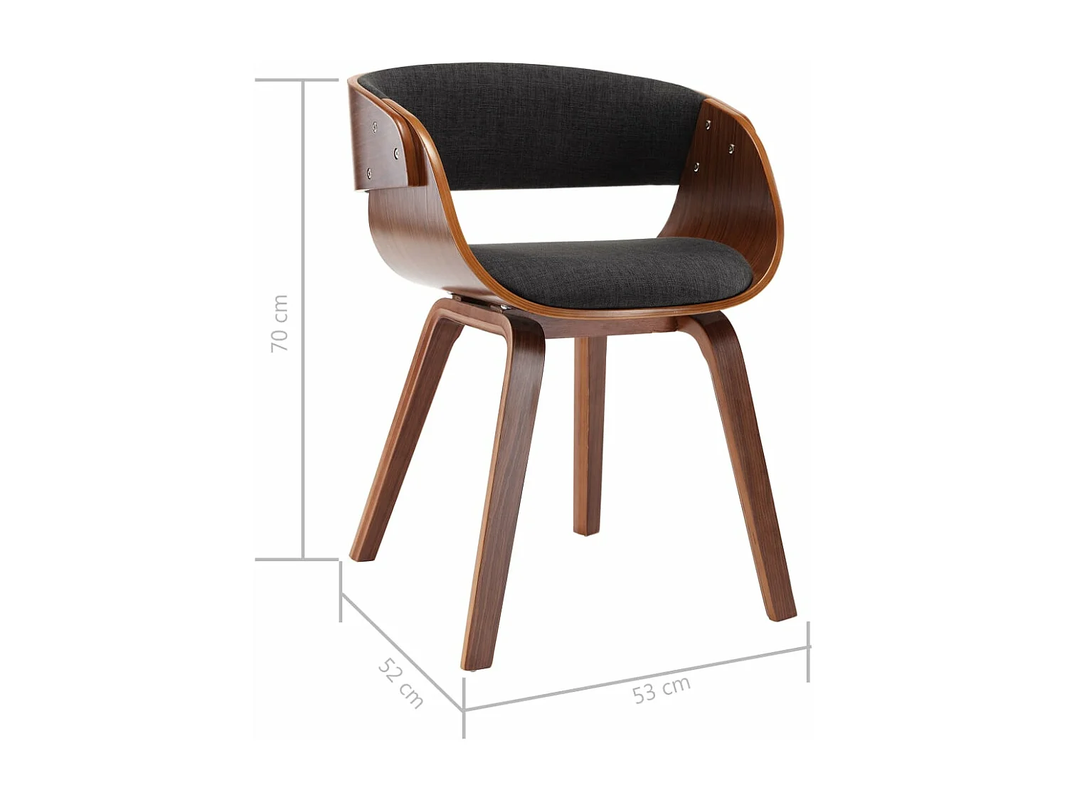 Sillas de comedor 6 unidades madera curvada gris y tela