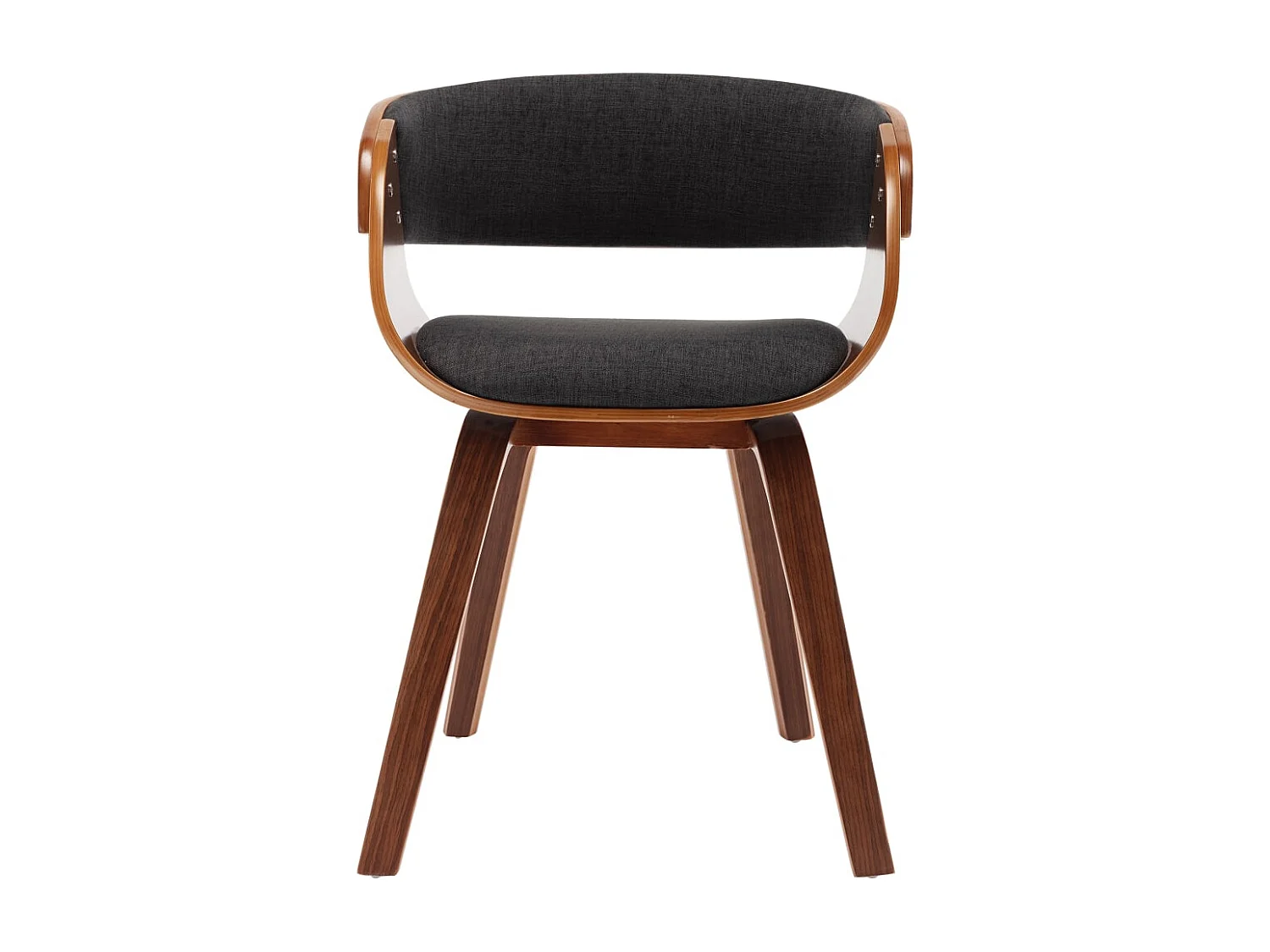 Eetkamerstoelen 6 st gebogen hout en stof grijs