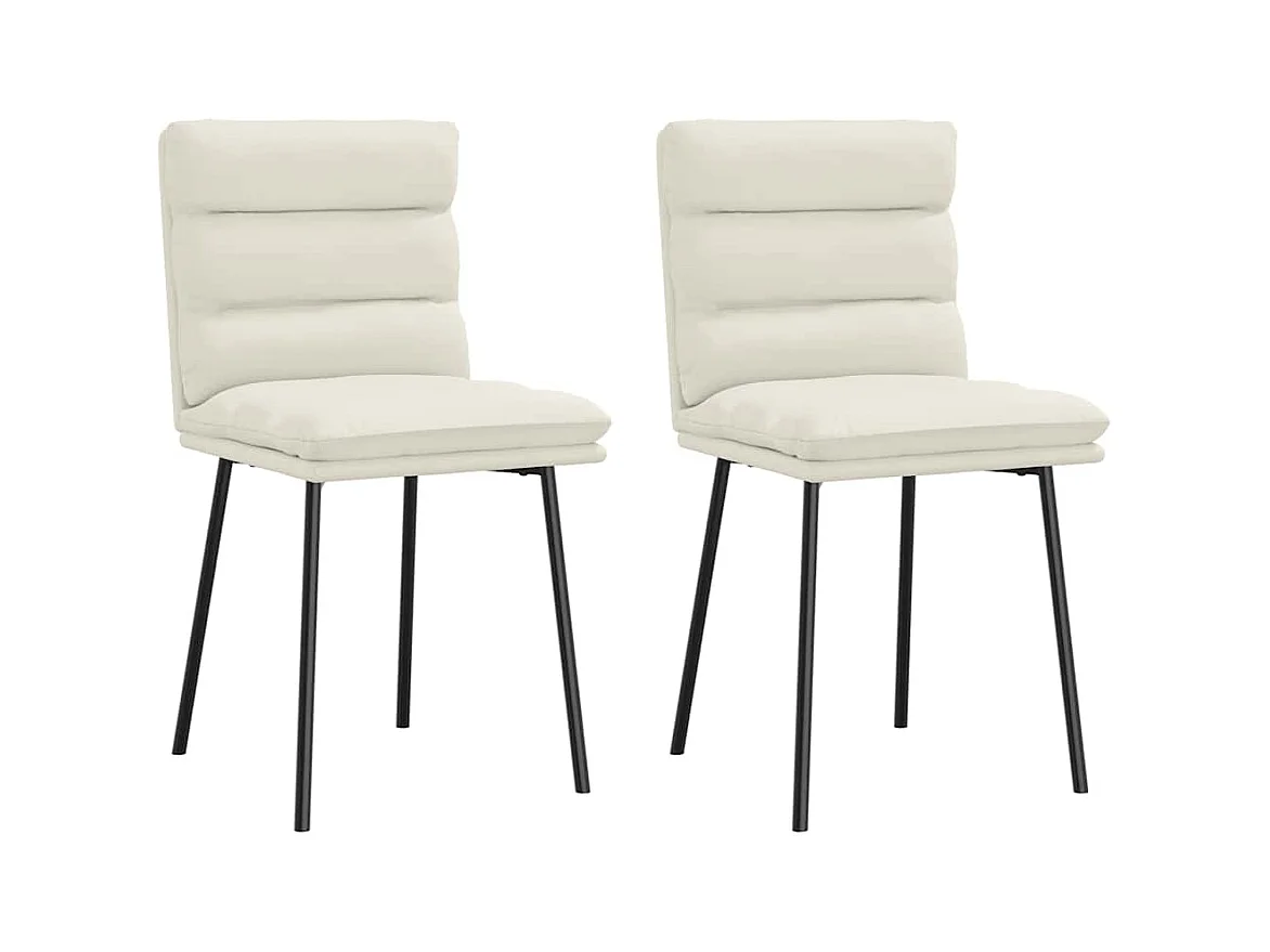 Chaises à manger lot de 2 Crème Velours