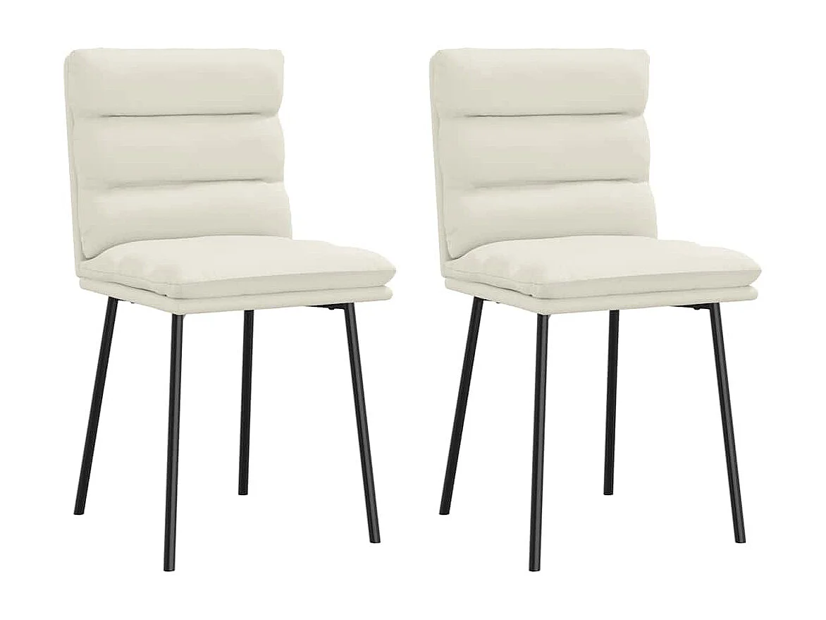 Chaises à manger lot de 2 Crème Velours