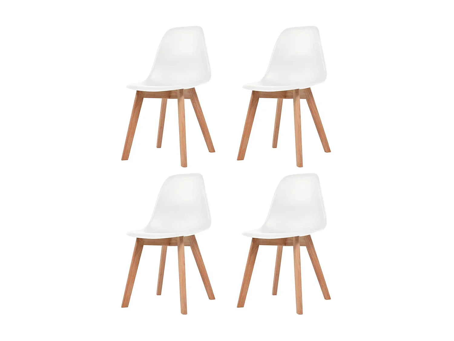 Eetkamerstoelen 4 st kunststof wit