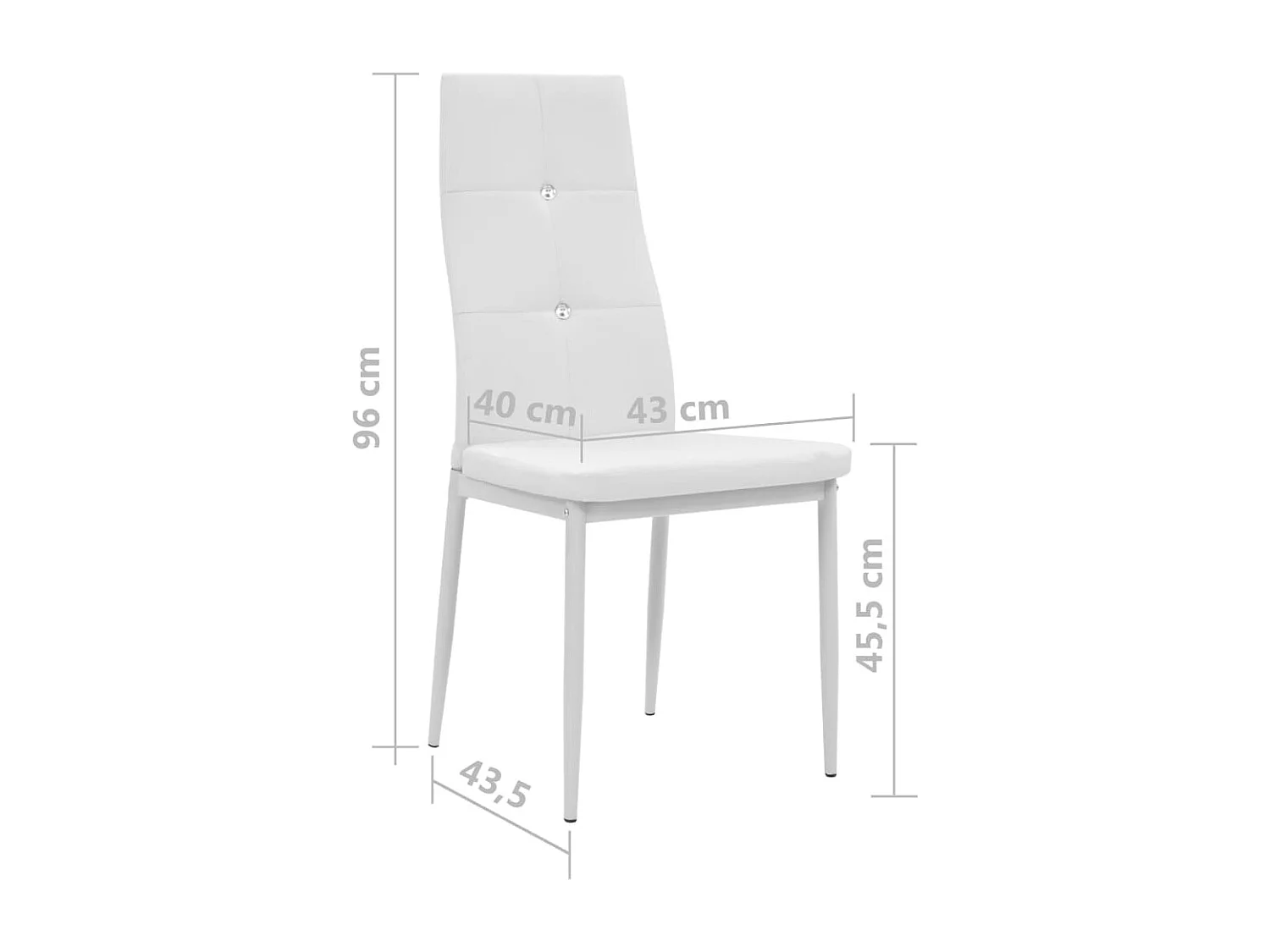 Eetkamerstoelen 4 st kunstleer wit