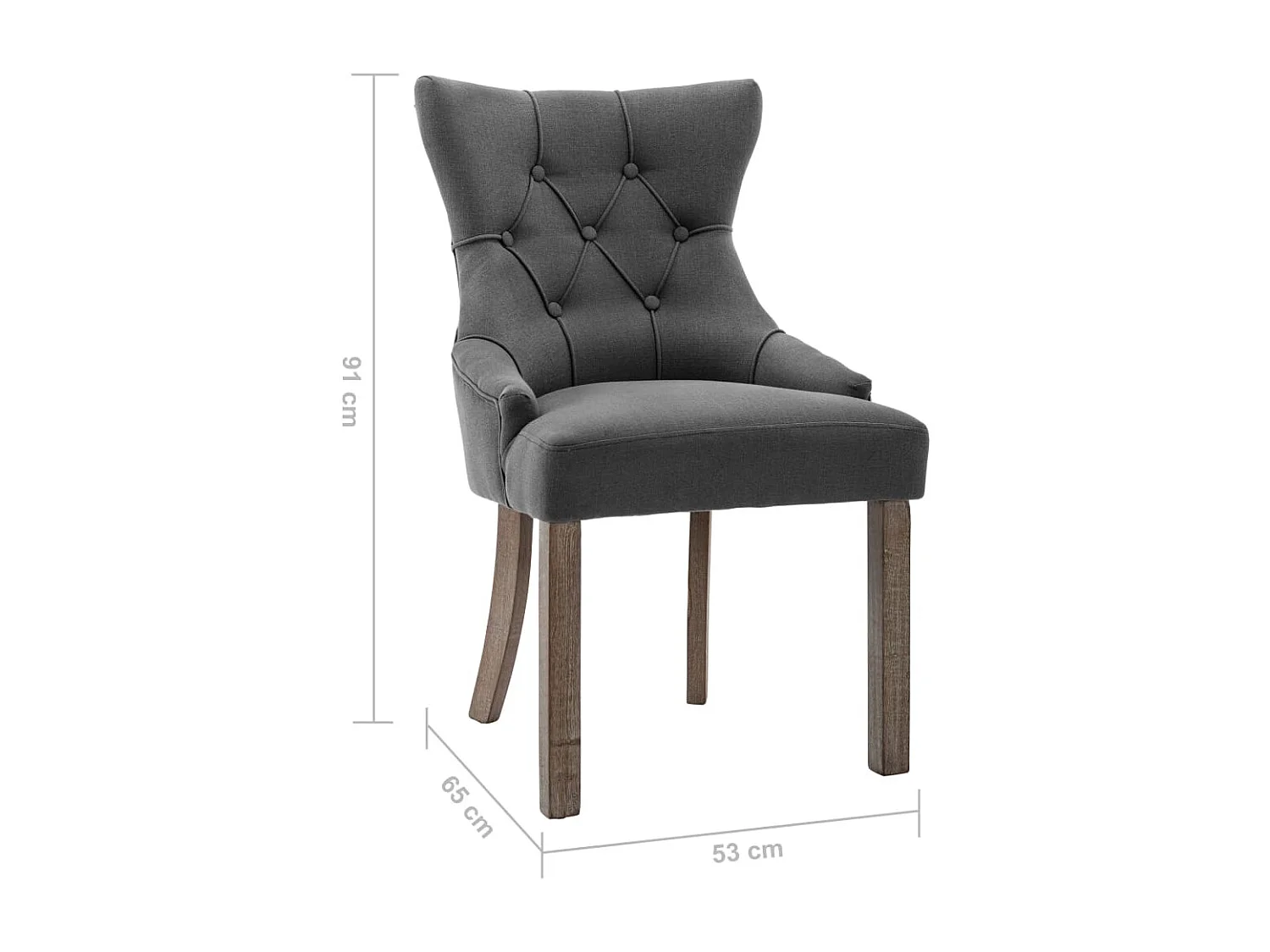 Chaises à manger lot de 2 gris tissu