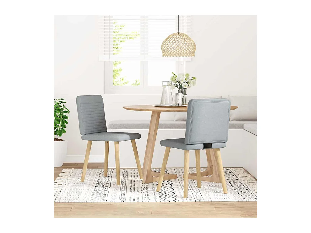 Chaises à manger lot de 2 gris clair tissu