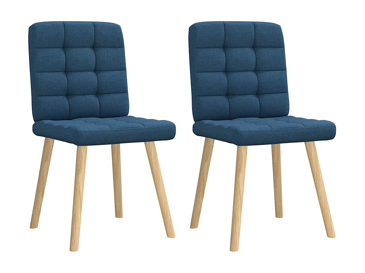 Chaises à manger lot de 2 bleu tissu