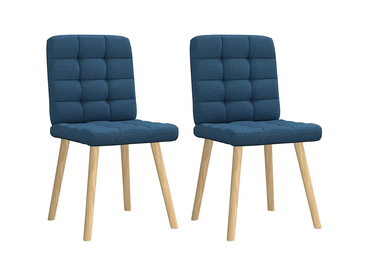 Chaises à manger lot de 2 bleu tissu