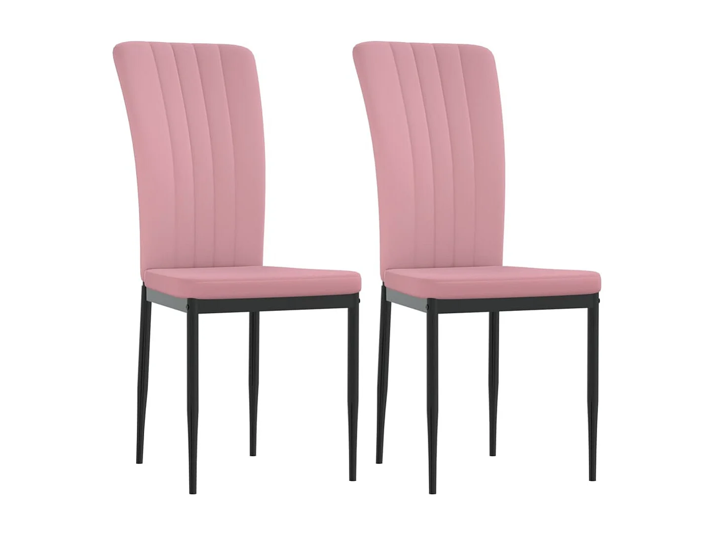 Cadeiras de jantar 2 peças veludo rosa