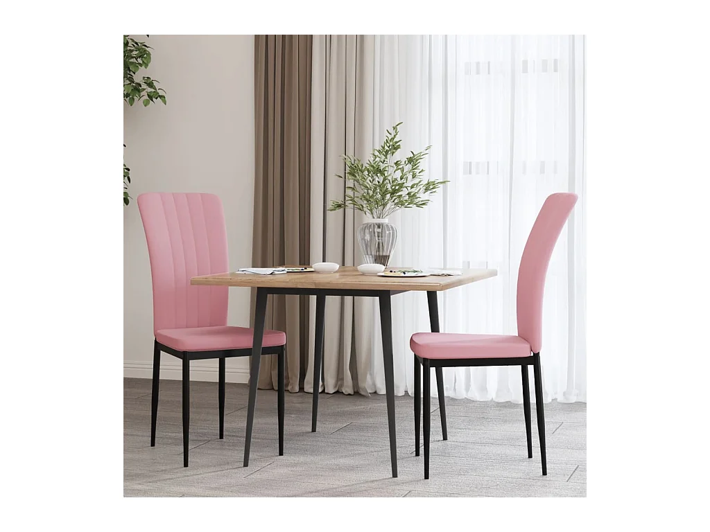 Chaises à manger lot de 2 Rose Velours