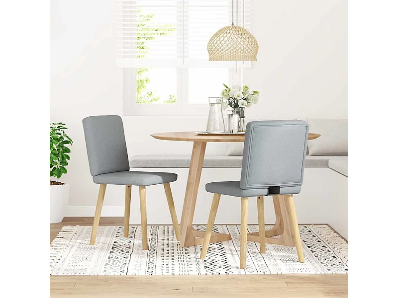 Chaises à manger lot de 2 gris clair tissu