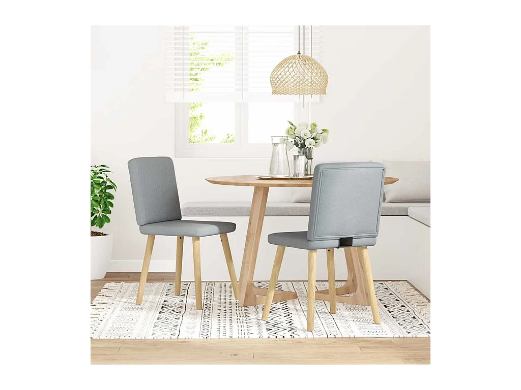 Chaises à manger lot de 2 gris clair tissu