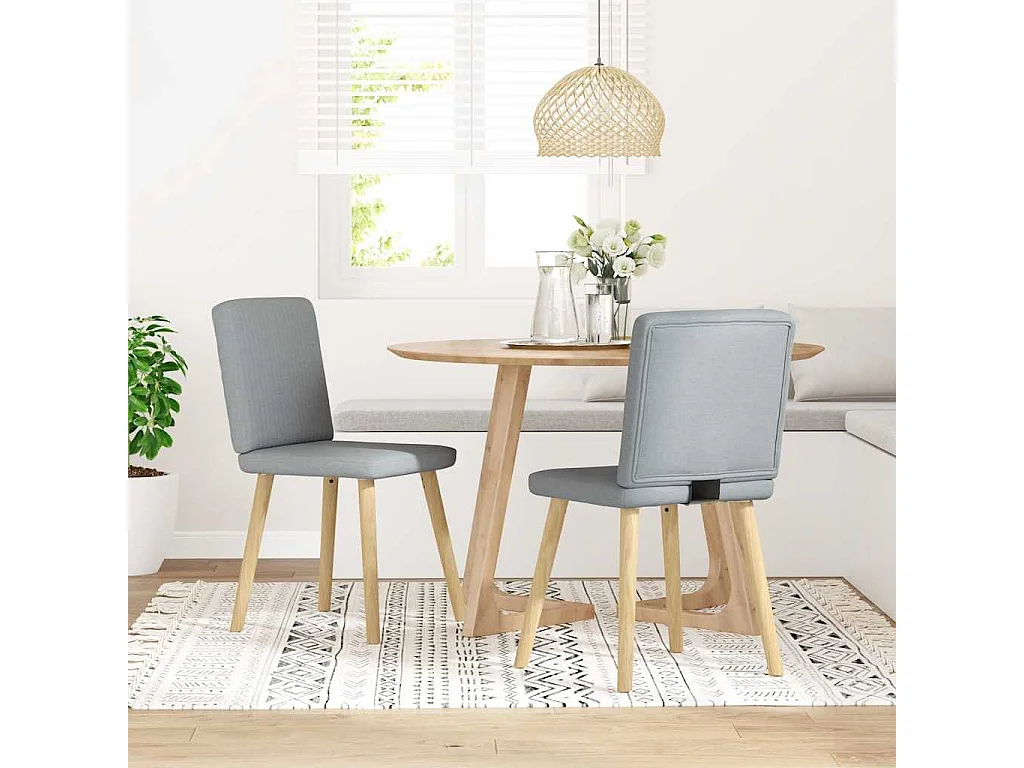 Sillas de comedor giratorias 2 unidades tela gris claro