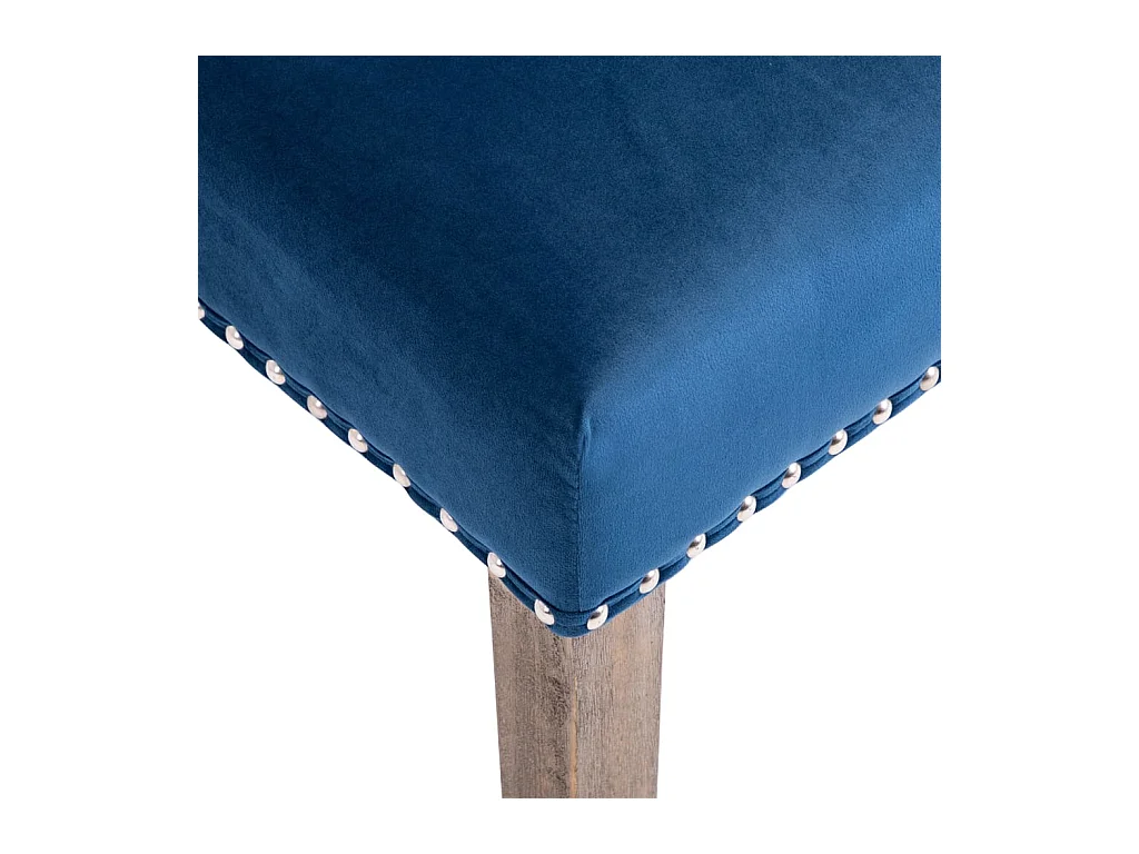 Chaises à manger lot de 4 Bleu Velours