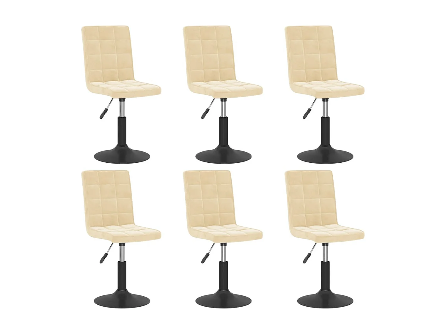 Sillas de comedor giratorias 6 unidades terciopelo crema