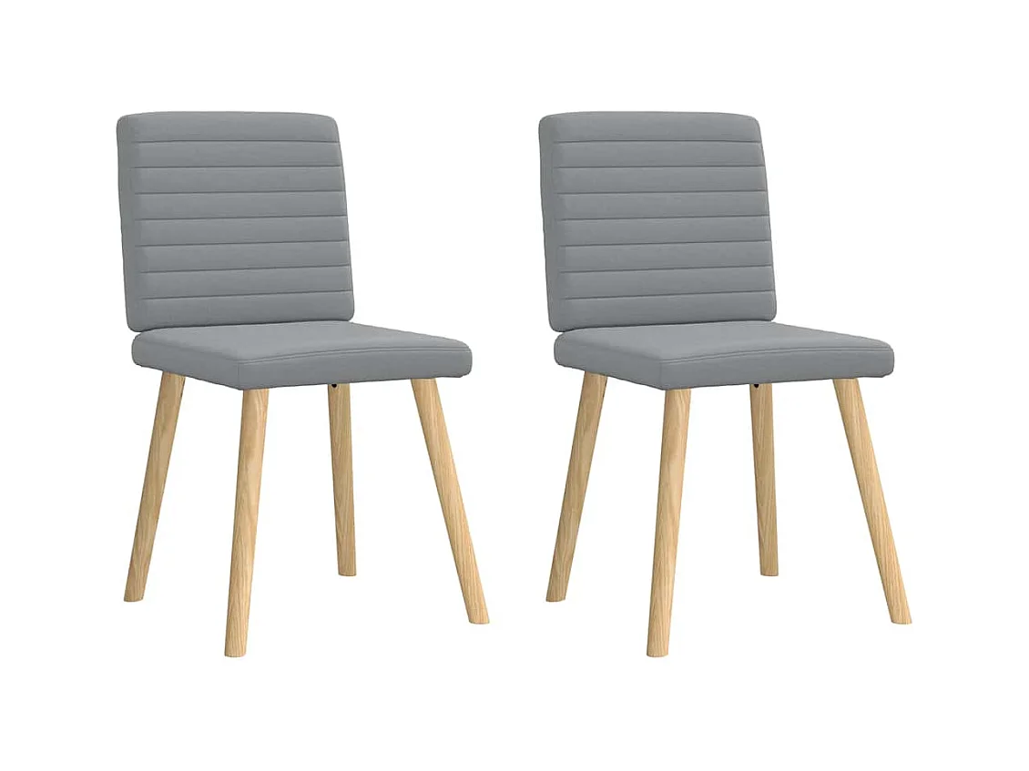Eetkamerstoelen 2 st stof lichtgrijs