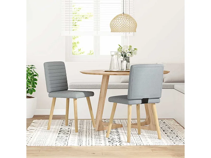 Eetkamerstoelen 2 st stof lichtgrijs
