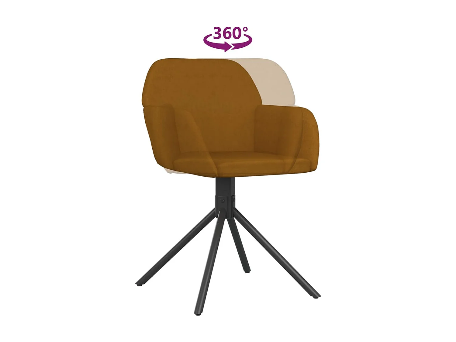 Sillas de comedor giratorias 2 unidades terciopelo marrón