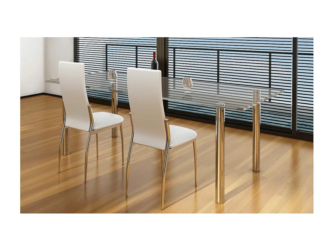 Chaises à manger lot de 2 blanc similicuir