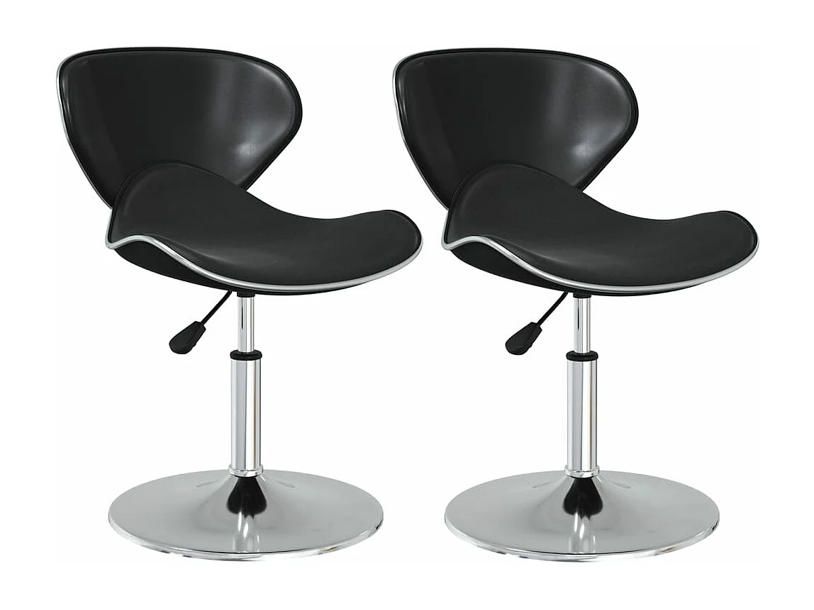 Sillas de comedor 2 unidades cuero sintético negro