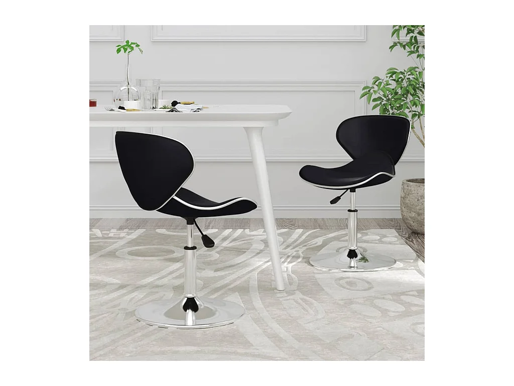 Chaises à manger lot de 2 noir similicuir