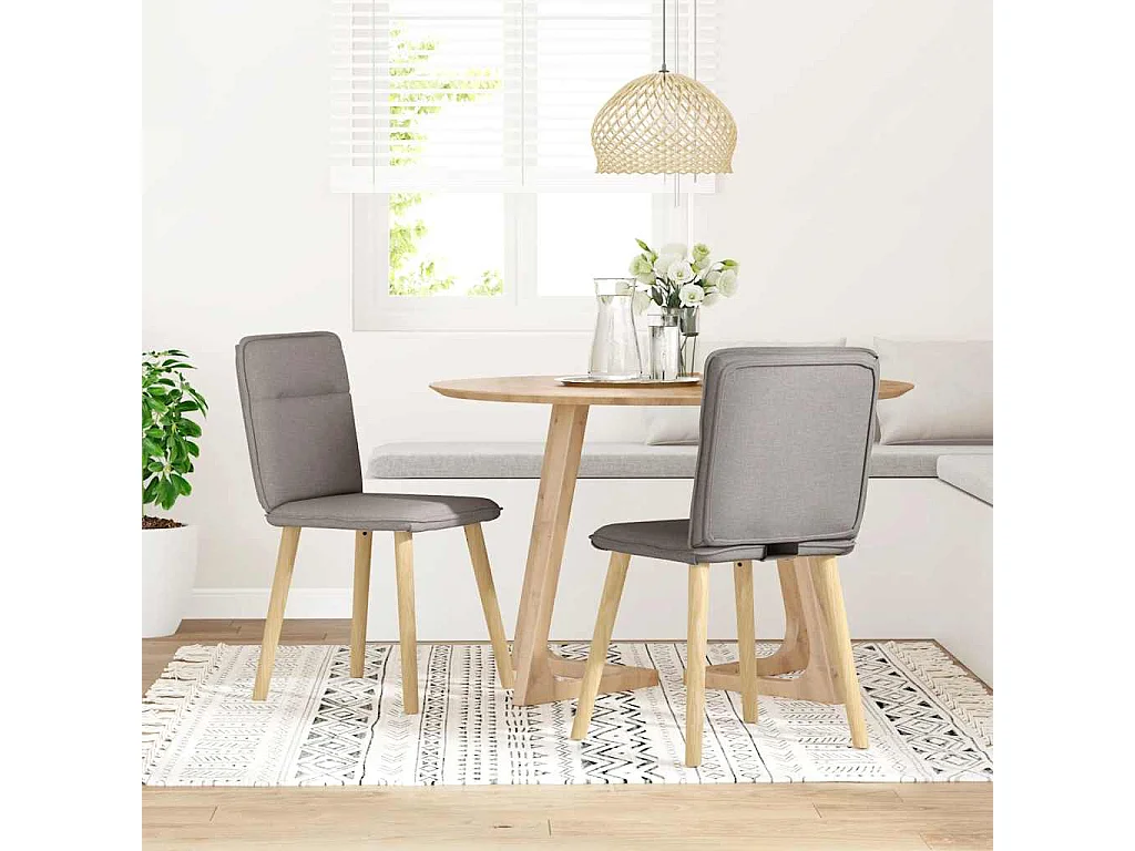 Chaises à manger lot de 2 taupe tissu