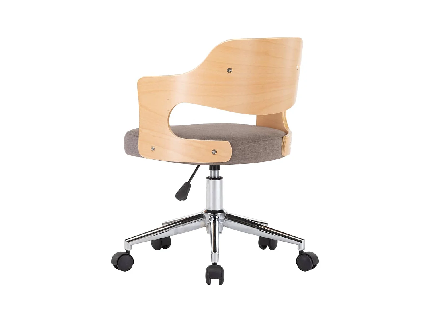 Chaises pivotantes à manger lot de 6 taupe bois courbé et tissu