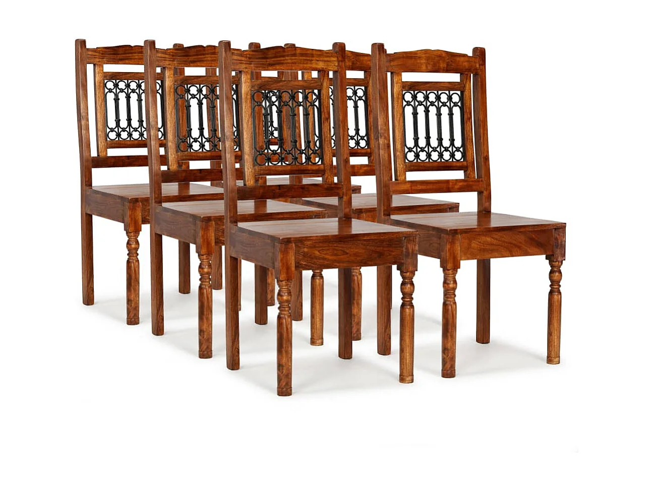 Eetkamerstoelen 6 st massief hout klassiek