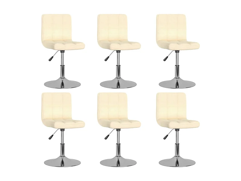 Chaises pivotantes à manger lot de 6 Crème Tissu