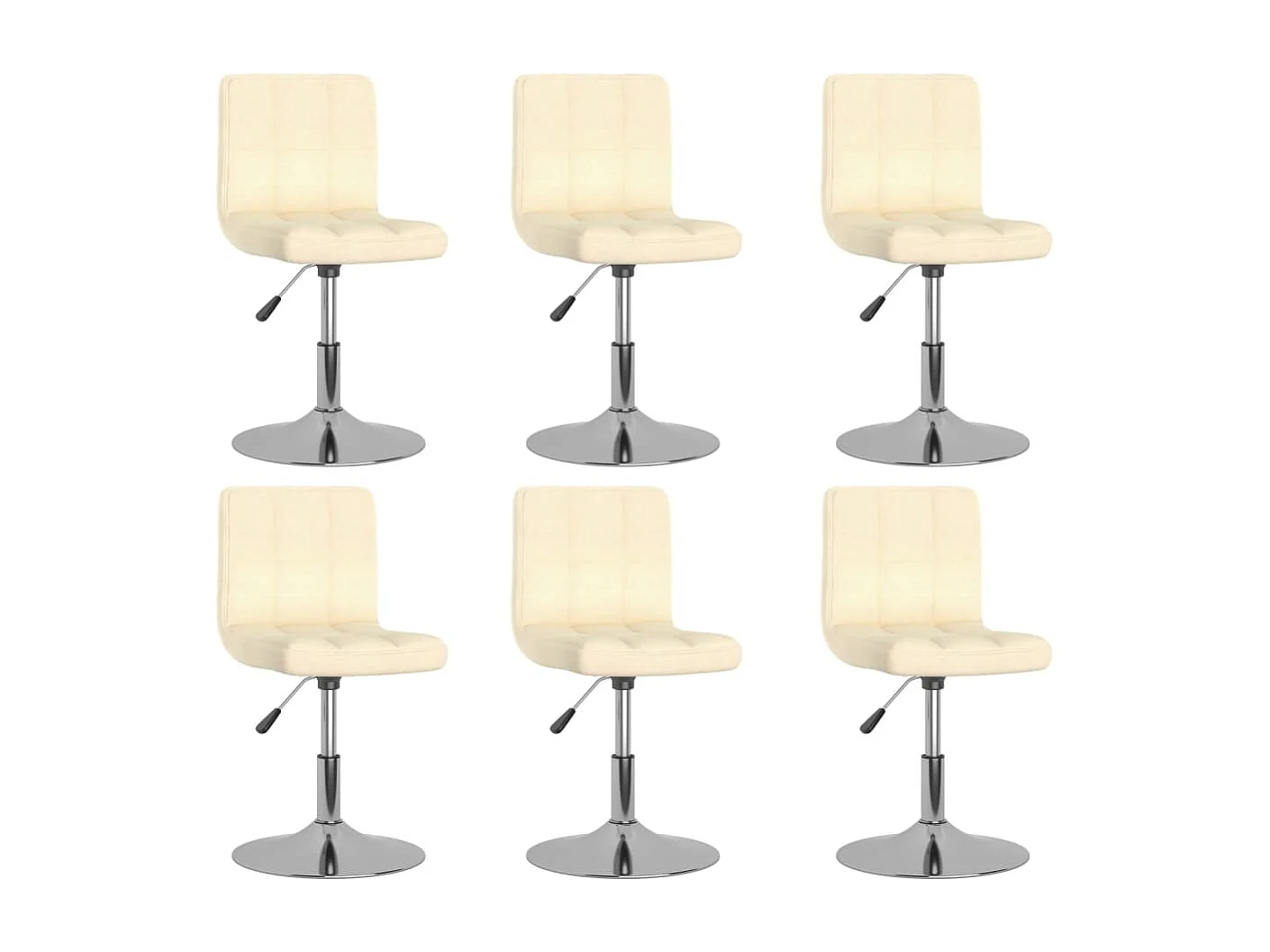 Eetkamerstoelen 6 stukkenstof crèmekleurig