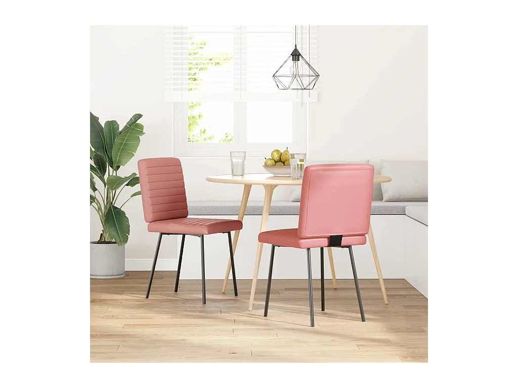 Chaises à manger lot de 2 rose similicuir