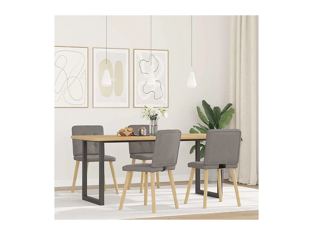 Chaises à manger lot de 4 taupe tissu