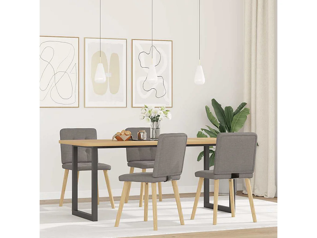 Chaises à manger lot de 4 taupe tissu