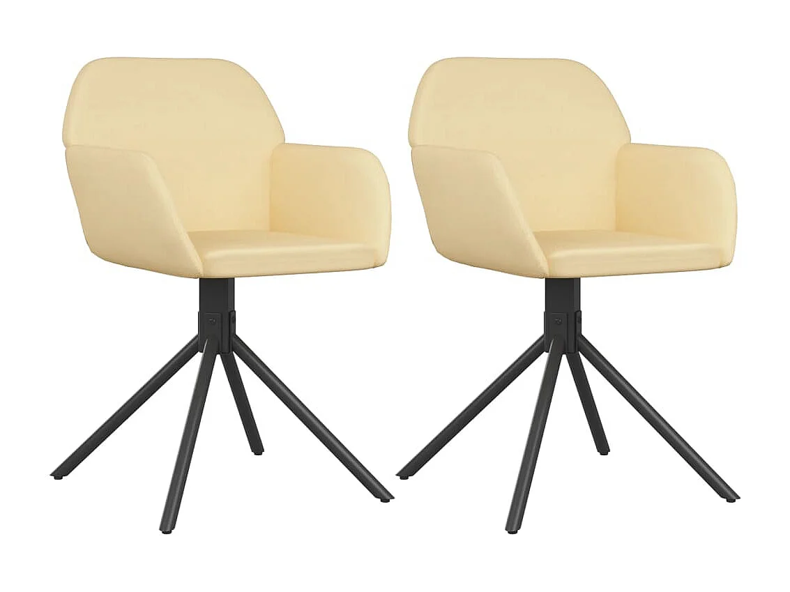 Sillas de comedor giratorias 2 unidades terciopelo crema