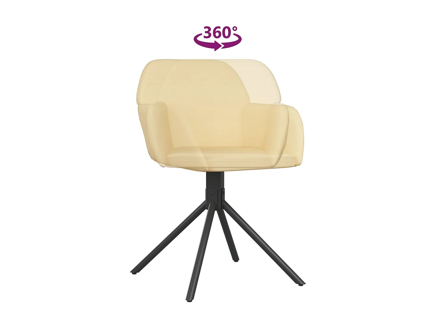 Sillas de comedor giratorias 2 unidades terciopelo crema