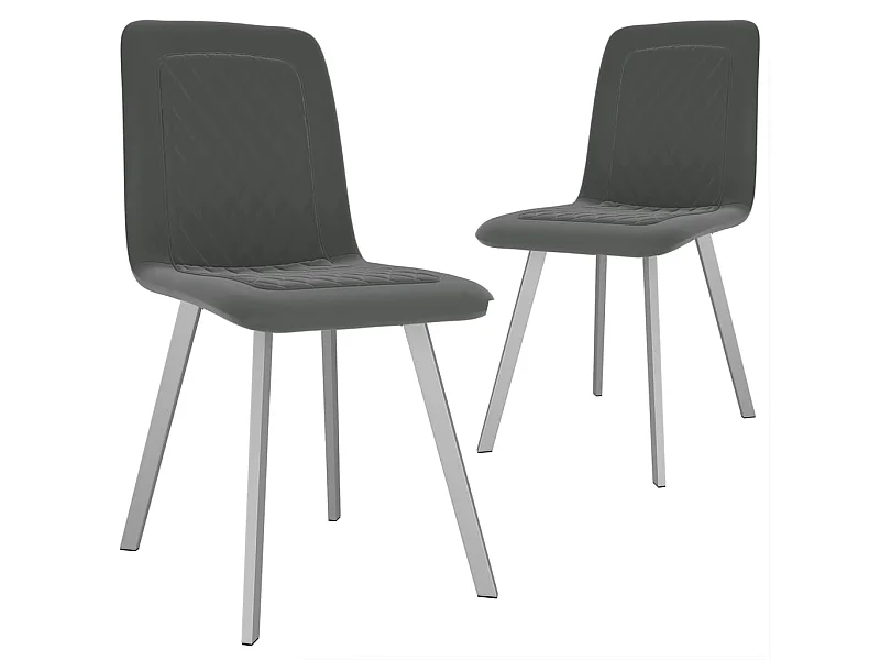Cadeiras de jantar 2 peças veludo cinzento
