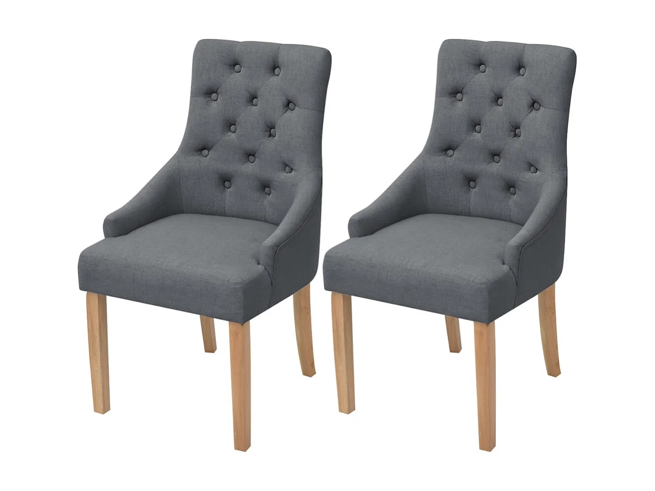 Chaises à manger lot de 2 gris foncé tissu
