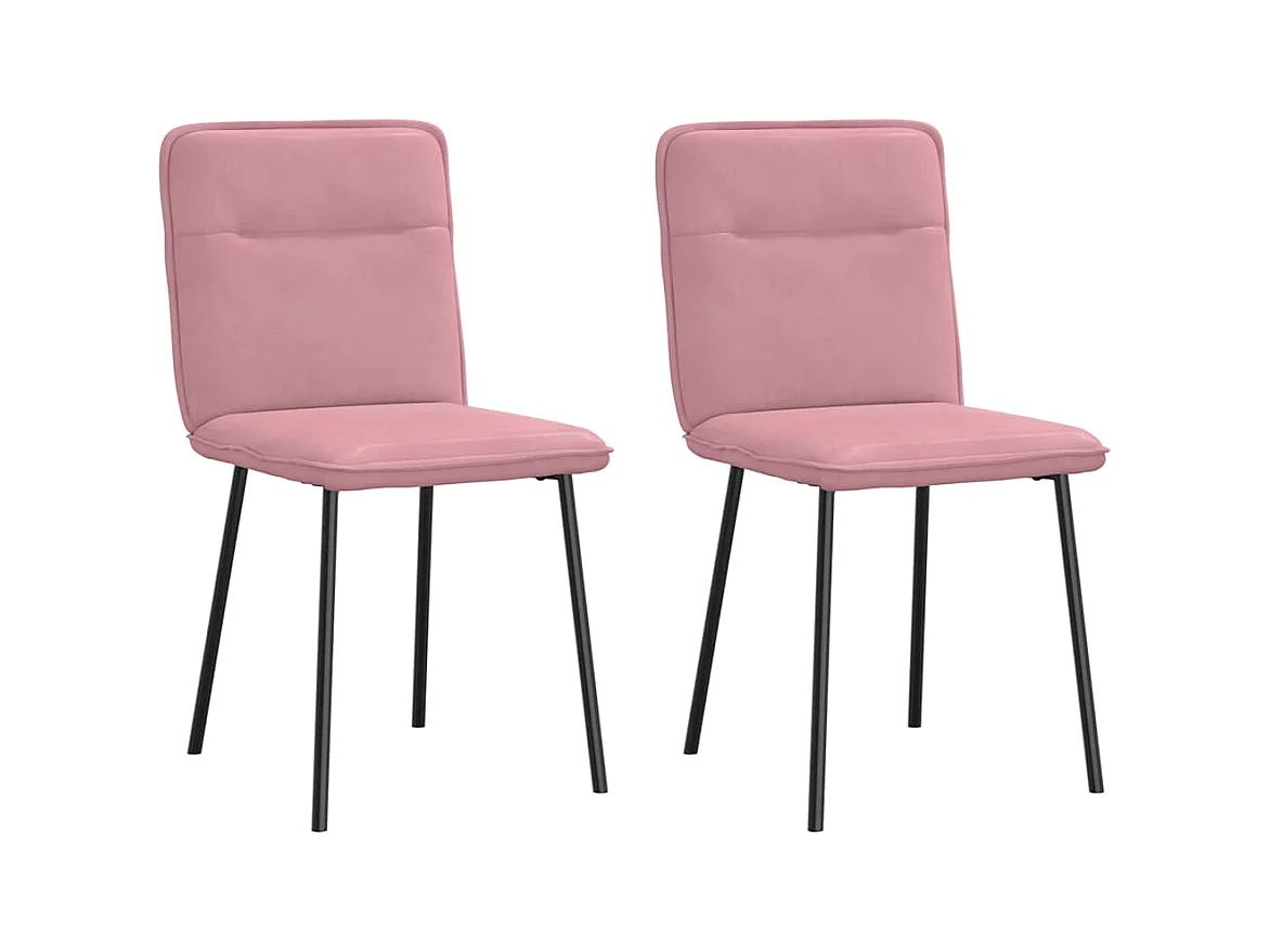 Sillas de comedor 2 unidades terciopelo rosa