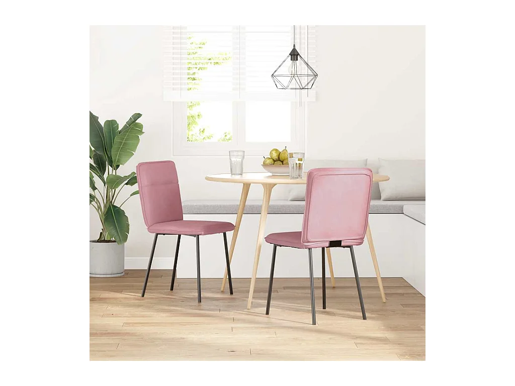Chaises à manger lot de 2 Rose Velours