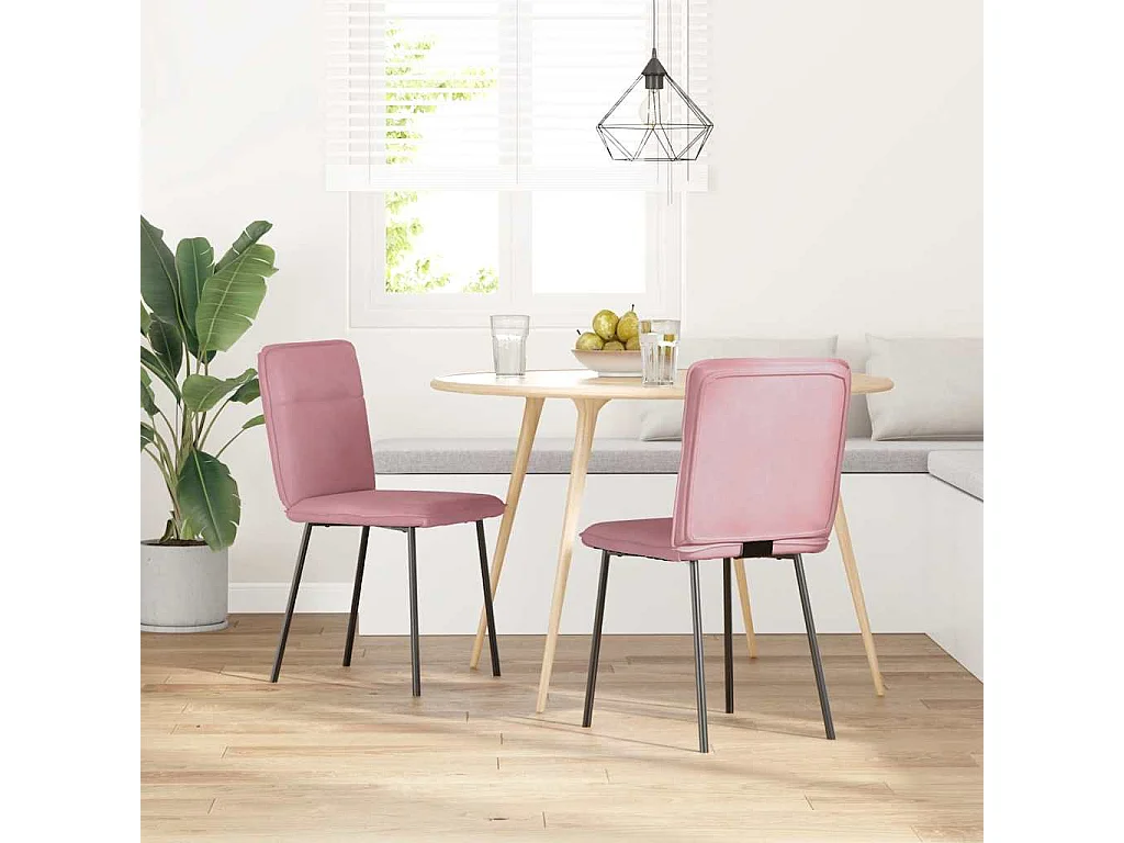 Chaises à manger lot de 2 Rose Velours