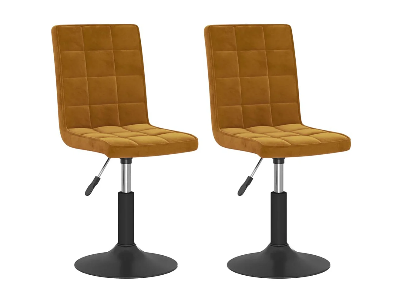 Chaises pivotantes à manger lot de 2 marron velours