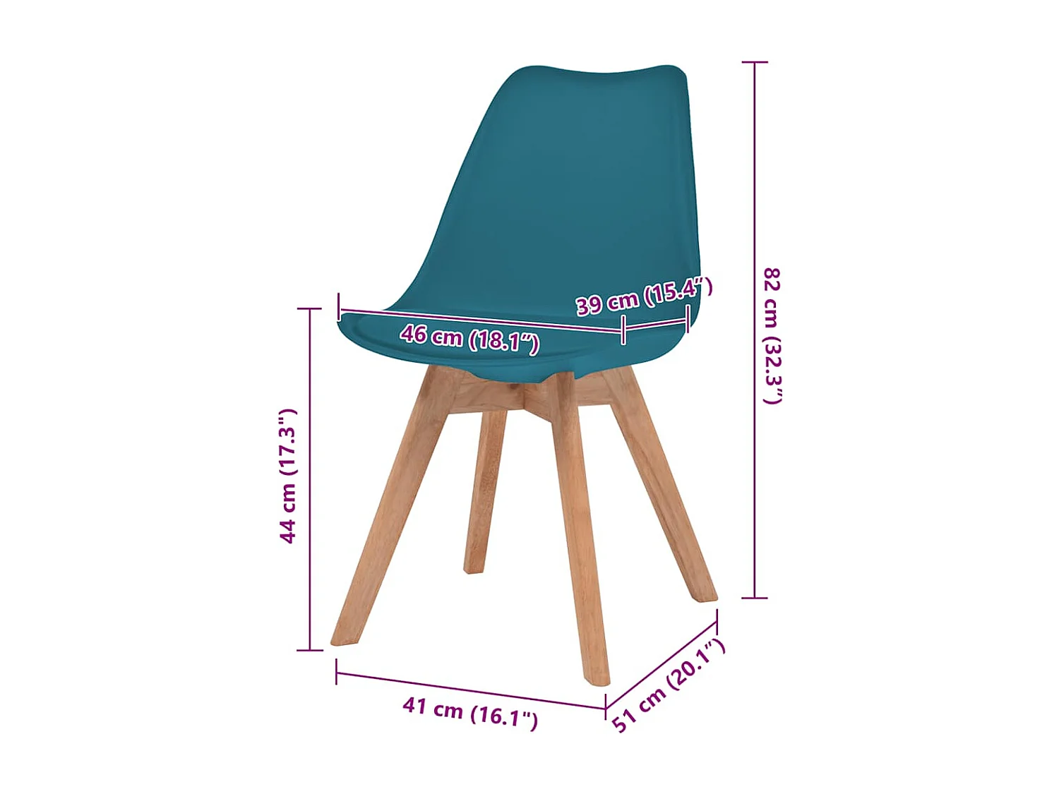 Eetkamerstoelen 4 st kunststof turquoise