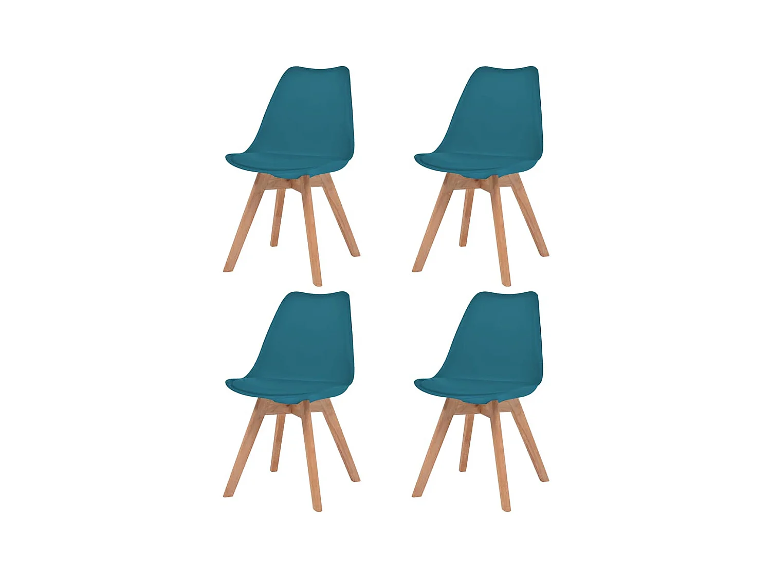 Chaises à manger lot de 4 Turquoise Plastique