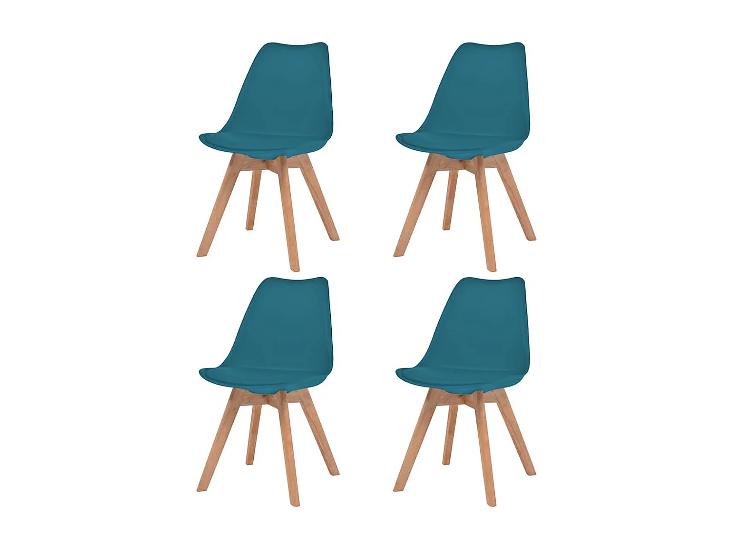 Chaises à manger lot de 4 Turquoise Plastique