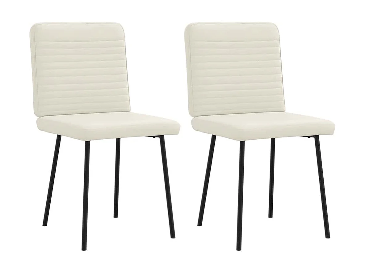 Chaises à manger lot de 2 Crème Velours