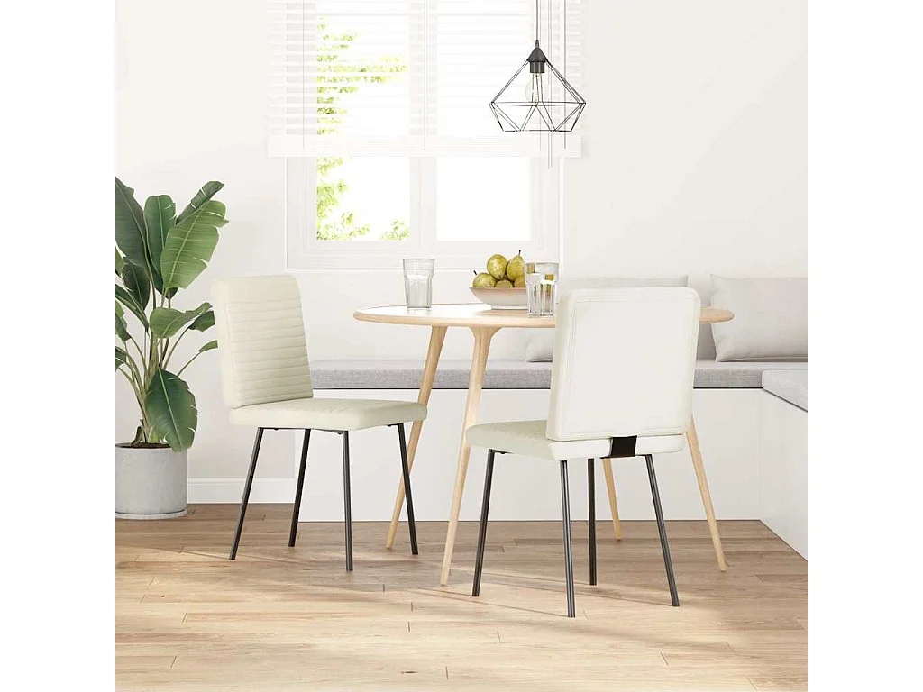 Chaises à manger lot de 2 Crème Velours