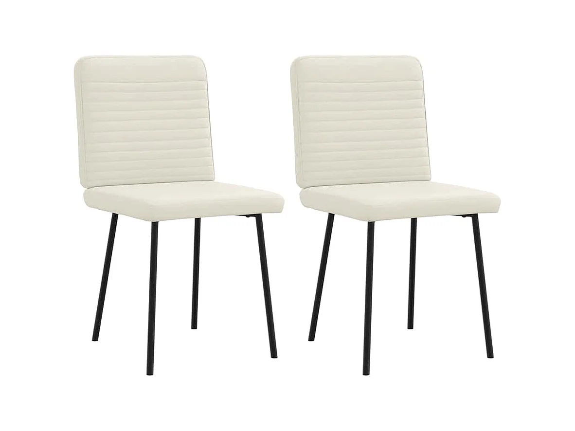 Chaises à manger lot de 2 Crème Velours