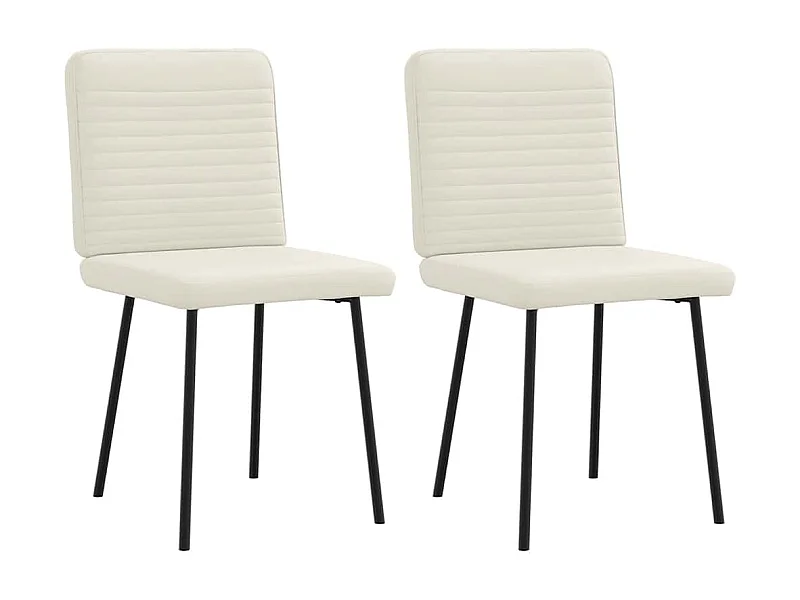 Chaises à manger lot de 2 Crème Velours