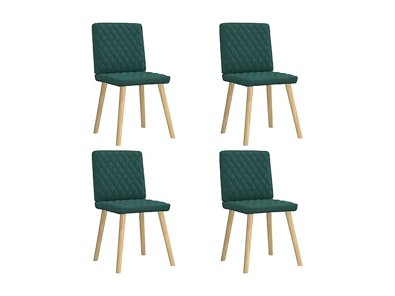 Sillas de comedor 4 unidades tela verde oscuro