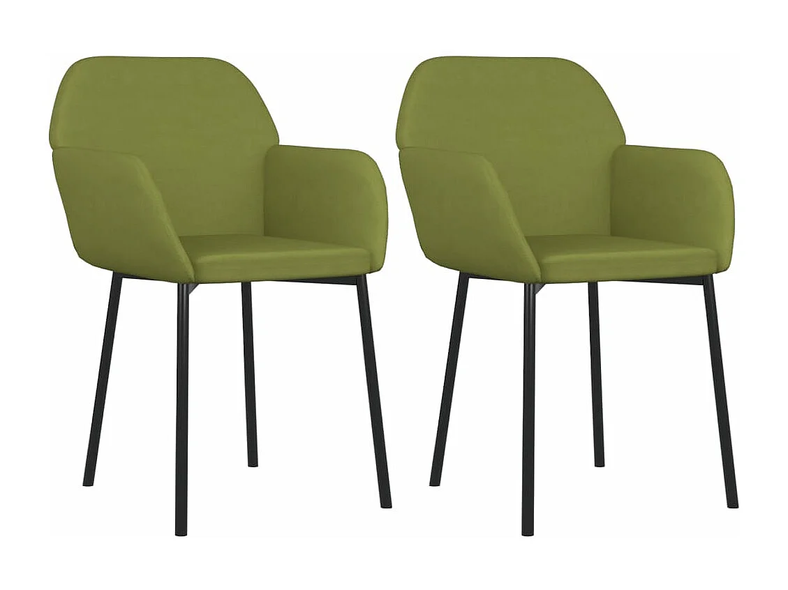 Chaises à manger lot de 2 Vert clair Velours